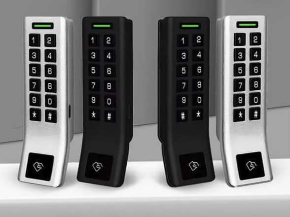 Smart electronic locker locks in silver and black for gyms, hotels, and spas
